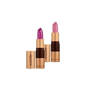 SoulTree Ayurvedic Lipstick Candy Floss 636 & Java Brown 810 Combo 4 gm each Combo Pack