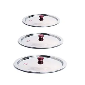 Embassy Stainless Steel Multipurpose Lid/Cover with Knob Set of 3
