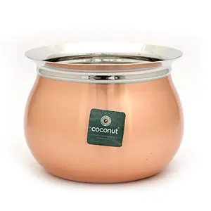 Coconut Stainless Steel Tomato FC Copper Handi/Cookware (Without Handle & Lid) - 1 Unit - Capacity -2000ML