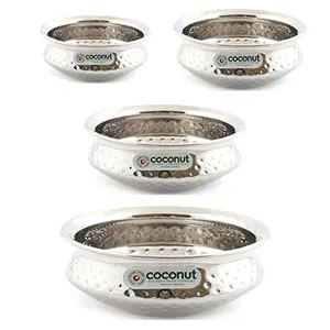 Coconut Stainless Steel Handi Set 4-Pieces Silver