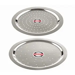Embassy Stainless Steel Ciba Cover/Lid with Holes Sizes 15 and 16 Set of 2 24.4/25.9 cms