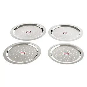 Embassy Stainless Steel Ciba Cover/Lid with Holes Sizes 11-14 Set of 4 18.4/20/21.2/22.9 cms