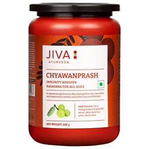 Jiva Chyawanprash - 500 g - Pack of 1 - Shastriya Formulation 40+ Pure And Fresh Herbs Used Boosts Immunity Enriched with Antioxidants
