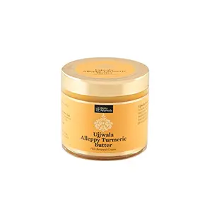 Bipha Ayurveda Ujjwala Alleppy Turmeric Body Butter Hydrating Moisturizing Skin Cream with Vitamin E Almond oil Turmeric Oil for All Skin Types 75gm