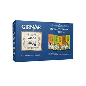 Girnar Instant Premix Chai - Variety Pack (15 Sachets)
