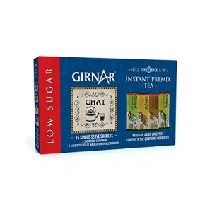 Girnar Instant Tea Premix Low Sugar Variety Pack(15 Sachets)