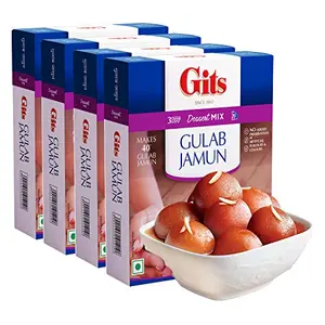 Gits Instant Gulab Jamun Dessert Mix 800g (Pack of 4 X 200g Each)