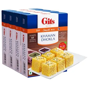 Gits Instant Khaman Dhokla Snack Mix 2000g (Pack of 4 X 500g Each)