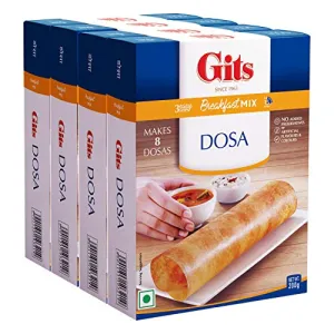 Gits Instant Rice Dosa Breakfast Mix 800g (Pack of 4 X 200g Each)