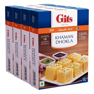Gits Instant Khaman Dhokla Snack Mix 720g (Pack of 4 X 180g Each)