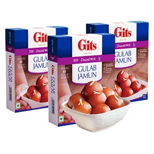Gits Instant Gulab Jamun Dessert Mix 600g (Pack of 3 X 200g Each)
