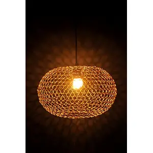 Gold Ring Orb Hanging Pendant Light E - 27 Bulb Holder Without Bulb 34 x 34 x 23 cm