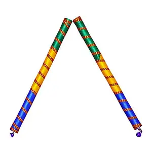 Multicolor Dandiya Garba Sticks Pack of (1) Wood (Multicolour)