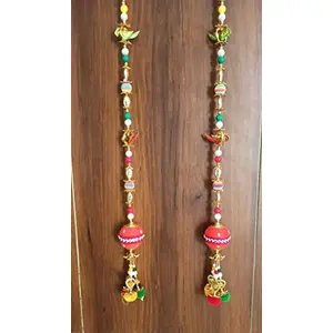 Beads Handmade Door Hanging Door Hangings Wall Art for Main Door/Living Room Toran Home Decor 2 Piece Set Showpiece