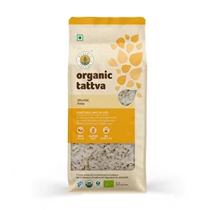 Organic Tattva Organic White Poha Health Food Flattened Rice/Atukulu Enriched with Dietary Fibers & Nutrients 500 Gram
