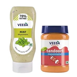 Veeba Mint Mayonnaise 300g and Tandoori Mayonnaise 250g - Pack of 2