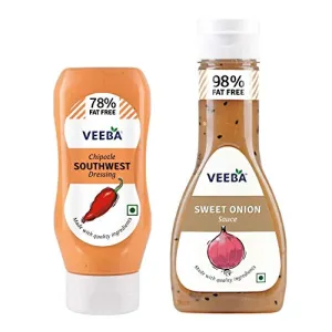 Veeba Sweet Onion Sauce 350g and Chipotle Southwest Dressing 300g - Pack of 2