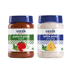 Veeba Pasta & Pizza Sauce 280 g & White Pasta Dressing 285 g - Pack of 2