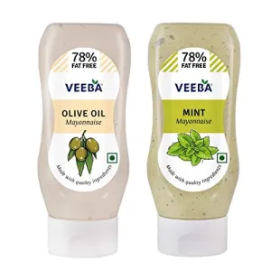 Veeba Olive Oil Mayonnaise 300g and Mint Mayonnaise 300g - Pack of 2