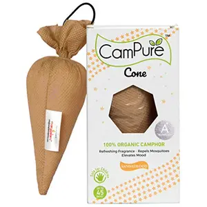 Mangalam CamPure Camphor Cone (Sandalwood) - Room Car and Air Freshener & Mosquito Repellent (Pack Of 2)