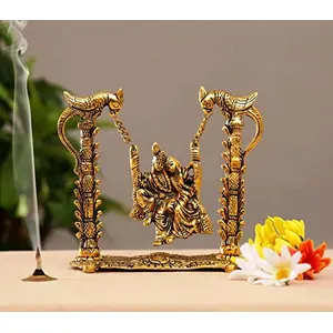 Spiritual of Love Metal Radha-Krishna Jhula Idol for Gift & Home Decore (Golden) Spiritual of Love Metal Radha-Krishna Jhula Idol for Gift & Home Decore (Golden)