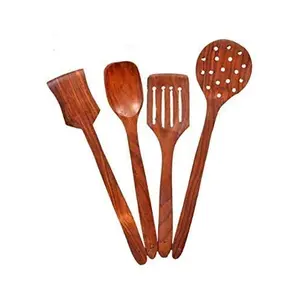 Handmade Wooden Multipurpose Non-Stick Serving and Cooking Spoons Kitchen Tools Utensil Set of 5