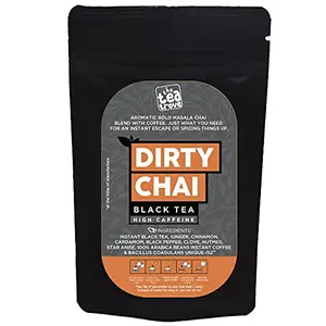 Probiotic Dirty Chai Instant Tea (50 g 20 Cups) Dairy Free Unsweetened Instant Coffee Masala Chai Powder Perfect for Making Dalgona Chai No Mess and No Steeping! Serve Hot or Iced