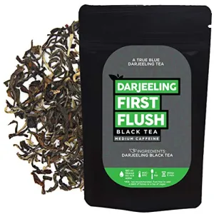 First Flush Darjeeling Tea | Black Tea Loose Leaf - Flowery Aromatic & Delicious | Champagne of Teas | Mellow & Fragrant | Steep as Hot or Iced | (100 Gm50 Cups)