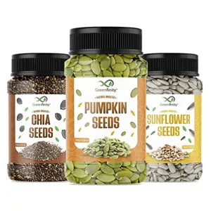 Raw Pumpkin - 150g Sunflower - 150g Chia Seeds - 175g | Pack - 3| (Can Pack)