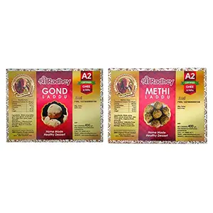 Gond Laddu + Methi Laddu 400 gm + 400 gm (Combo) Home Made | Premium | Sweet | | Fresh Made for Every Order | Food Grade Vacuum Packing