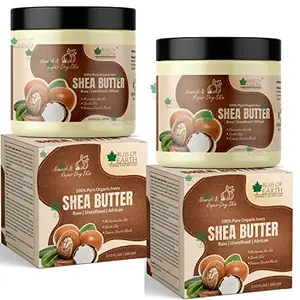 Bliss of Earth® Pure Organic Ivory Shea Butter Raw Unrefined African 2X100GM Great For Face Skin Body Lips DIY products