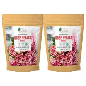 Bliss of Earthï¿½ 100% Pure Natural Rose Petals Powder | 2x453GM | Great For Face & Skin (Pack Of 2)