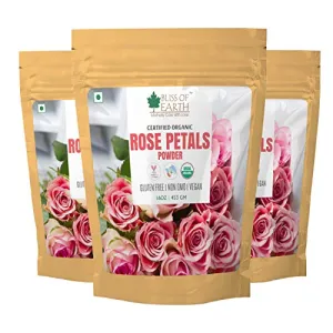 Bliss of Earthï¿½ 100% Pure Natural Rose Petals Powder | 3x453GM | Great For Face & Skin (Pack Of 3)