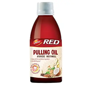 Dabur Red Pulling Oil : Ayurvedic Mouthwash Kavala Gandusha Therapy | Oral Detox for Teeth and Gums