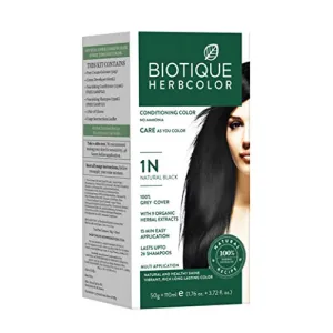 Biotique Bio Herbcolor 1N Natural Black 50 g + 110 ml (Conditioning Color No Ammonia)