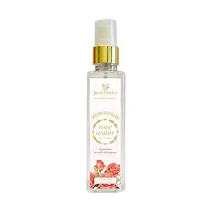 Just Herbs Steam Distilled Rose Water Face Mist for all Skin types Face Toner for Men & Women 100% Natural & Alcohol free - 100 ML