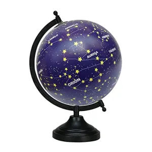 13" Unique Antiique Look Blue Decorative Desktop Rotating Globe Constellation Stars Globes Table Decor By Globes Hub-Perfect for Home, Office & Classroom