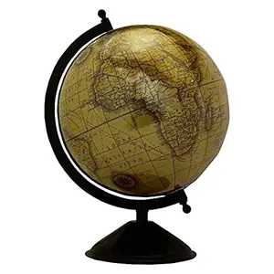 12.5" Unique Antiique Look Brown Rotating Desktop Globe World Earth Brown Ocean Table Decor Globes By Globes Hub-Perfect for Home, Office & Classroom