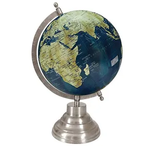 12 to 13" World Ocean blue & Brown color Globe Desktop Decorative Rotating Geography Earth Table Decor - Perfect for Home, Office & Classroom By Globes Hub