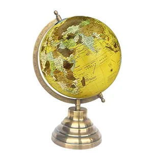 8" New Beige Educational, Antique Globe with Brass Antique Arc and Base , World Globe , Home Decor , Office Decor , Gift Item By Globes Hub