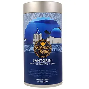 Karma Kettle Santorini - Mediterranean Inspired Tisane With Rosemary, Peppermint, Sage, Sweet Basil, Thyme, Oregano ( Loose Leaf Tea in Tin, 75 gms )