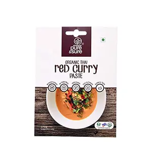 Pure & Sure Organic Red Thai Curry Paste | Natural Curry Paste Thai Kitchen Ingredients | Ready to Cook Food Products No Preservatives | 50gm
