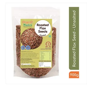 Organo Nutri Roasted Flax Seeds, Unsalted (900 G) Alsi For Eating, Premium Roast