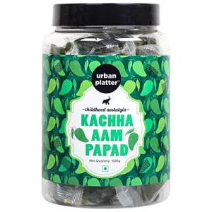 Kachha Aam Papad (Keri) , 500 Grams (17.64 OZ) [Bite-Sized Individually Wrapped Raw Mango Pulp Candy]