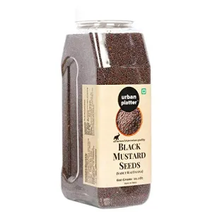 Whole Black Mustard Seeds (Rai or Sarson) Shaker Jar , (600 Gm (21.16 OZ) [High Fibre All Natural Premium Quality]