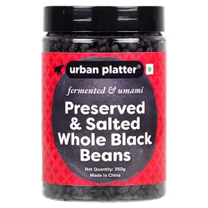 All Natural Dried Preserved and Salted Whole Black Beans , 350 Gm (12.35 OZ)