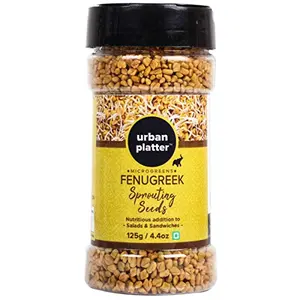 Urban Platter Microgreens Fenugreek (Methi) Sprouting Seeds Shaker Jar 125G / 4.4Oz [Nutritious Addition To Salads Sandwiches]