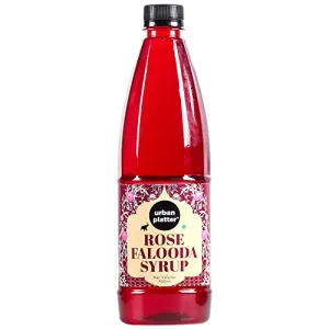 Urban Platter Rose Falooda Syrup 700ml (Make Delicious Rose Sherbat Top on Kulfi Enjoy with Falooda)
