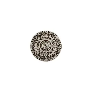 Silkrute DIY Mehandi Pattern | Round Wooden Stamps | Mandala Art | Wooden Block Stamp Print (Pack of 1)