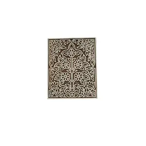 Silkrute Floral Rectangle Shape Wooden Wall Hanging Hook Block Print Stamps | DIY Crafts (Pack of 1)